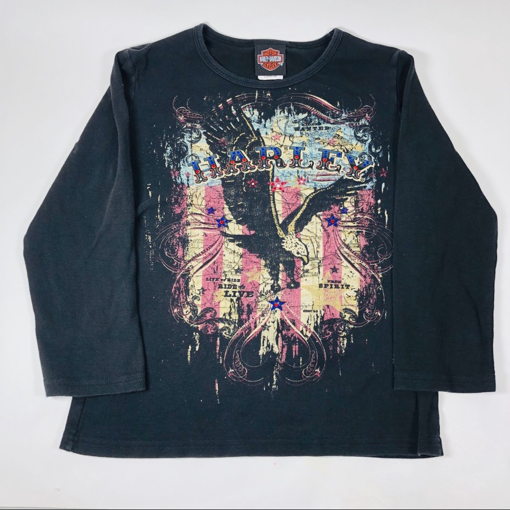 Harley Davidson Women's Black Long Sleeve T-shirt